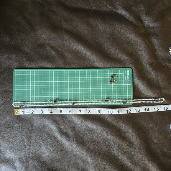 Vintage faceted amethyst & crystal necklace & earring set - Picture 6 of 6